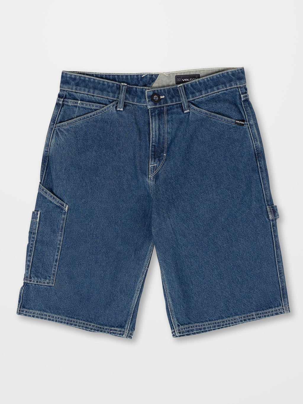 Mens Labored Denim Utility Denim Short