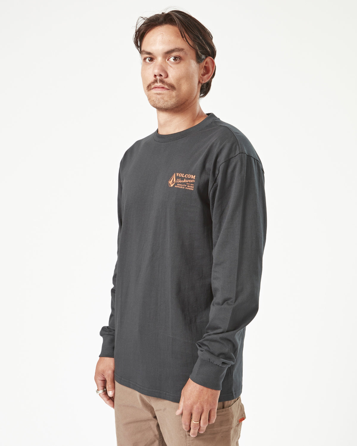 Mens Volcom Workwear Long Sleeve T-Shirt
