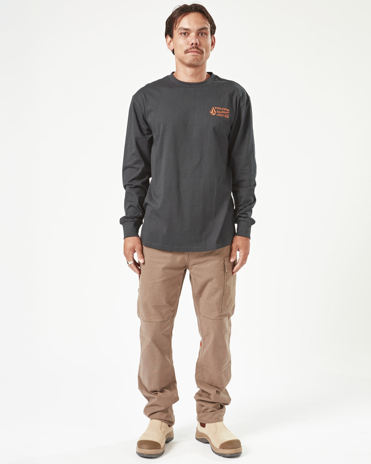 Mens Volcom Workwear Long Sleeve T-Shirt