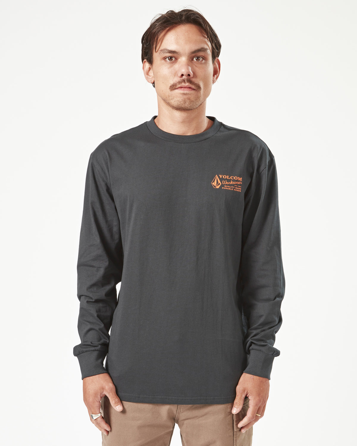 Mens Volcom Workwear Long Sleeve T-Shirt