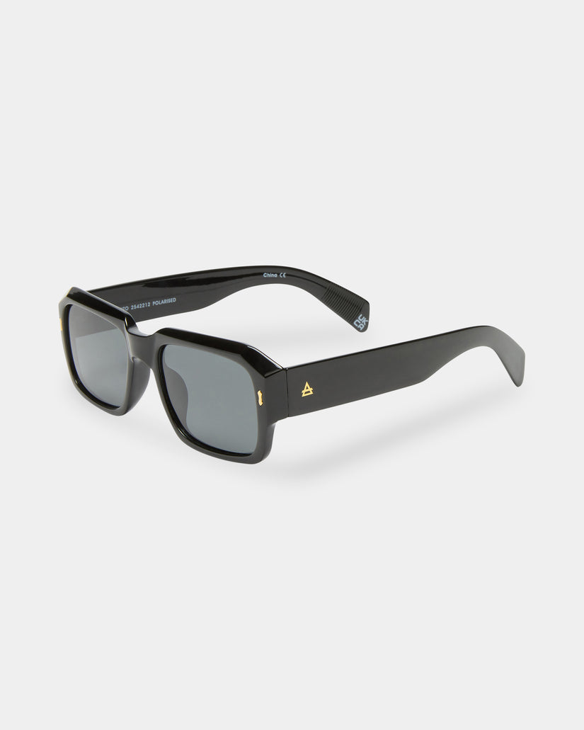 Womens Pluto Black Square Sunglasses