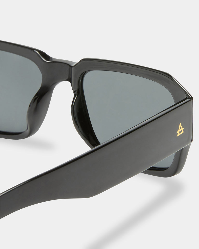 Womens Pluto Black Square Sunglasses
