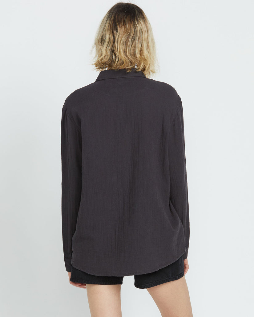 Womens Lil Button Up Long Sleeve Shirt