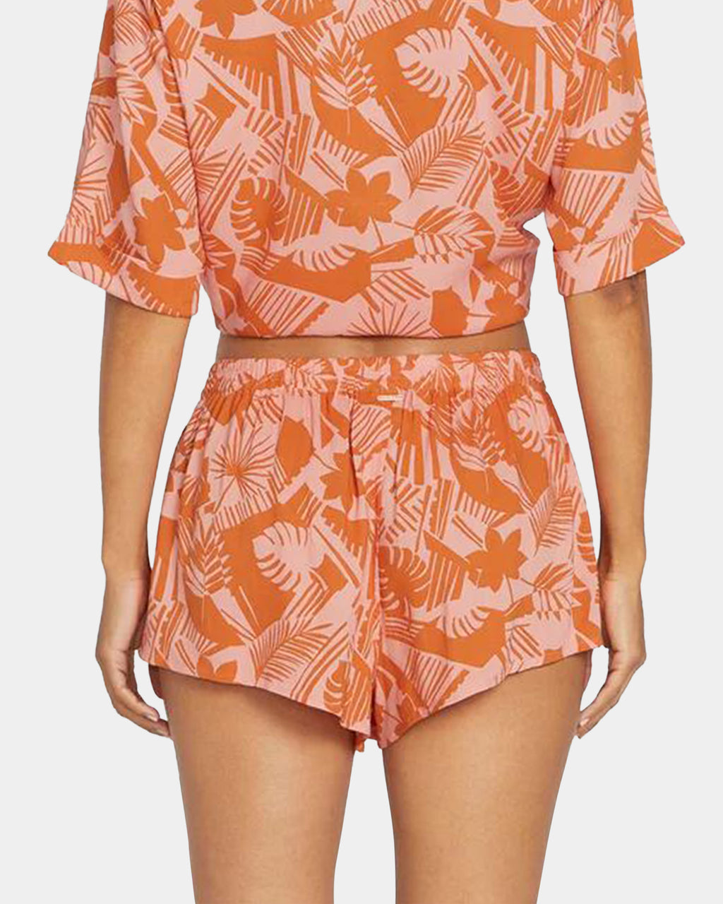 Womens Off Tropic Elastic Waist Shorts