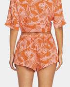 Womens Off Tropic Elastic Waist Shorts