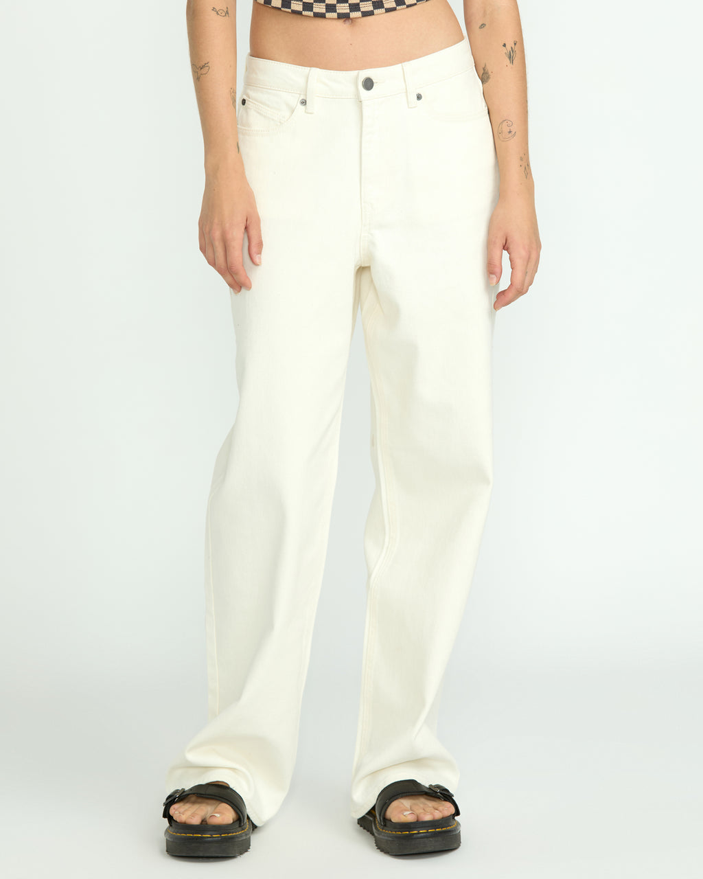 Womens Stoned BF Hirise Denim Pants