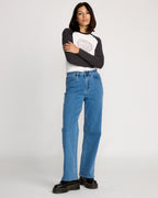 Womens Stoned Boyfriend High Rise Denim Jeans