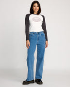 Womens Stoned Boyfriend High Rise Denim Jeans