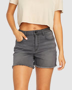 WOMENS STEP HIGH RISE SHORTS
