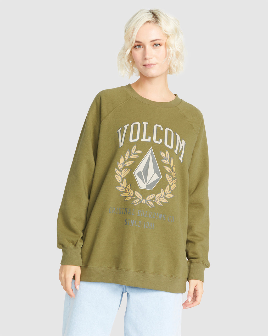 WOMENS STONE MAGIC BOYFRIEND CREW