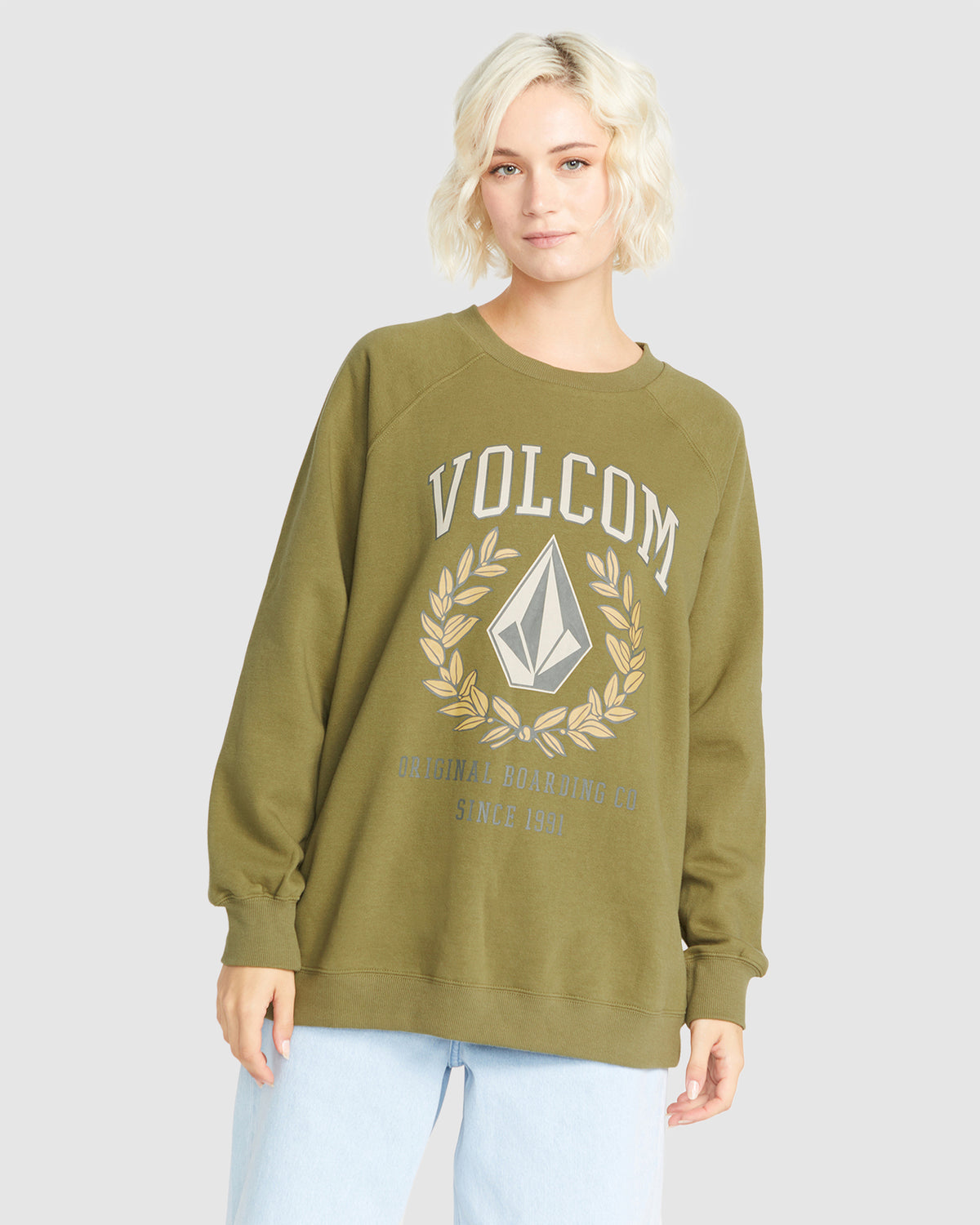WOMENS STONE MAGIC BOYFRIEND CREW