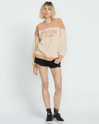 Womens Stone Blocked Crew Neck