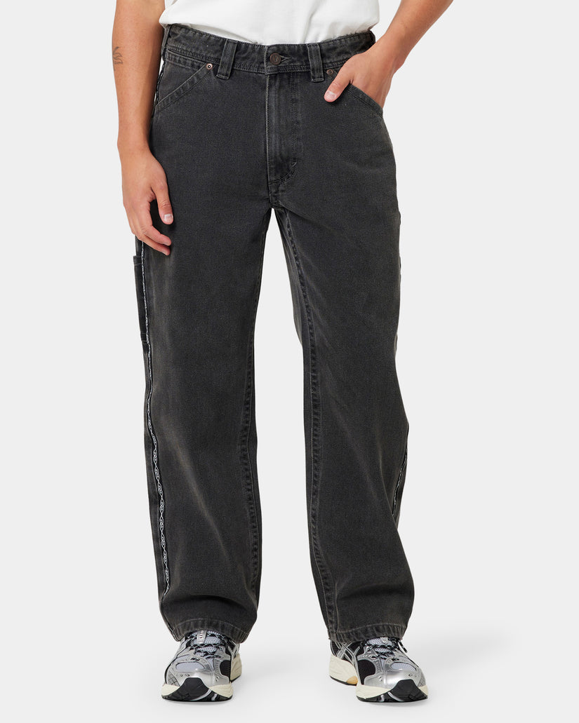 Mens A Brand x Rip Curl A5 Baggy Bazza Tapered Jeans