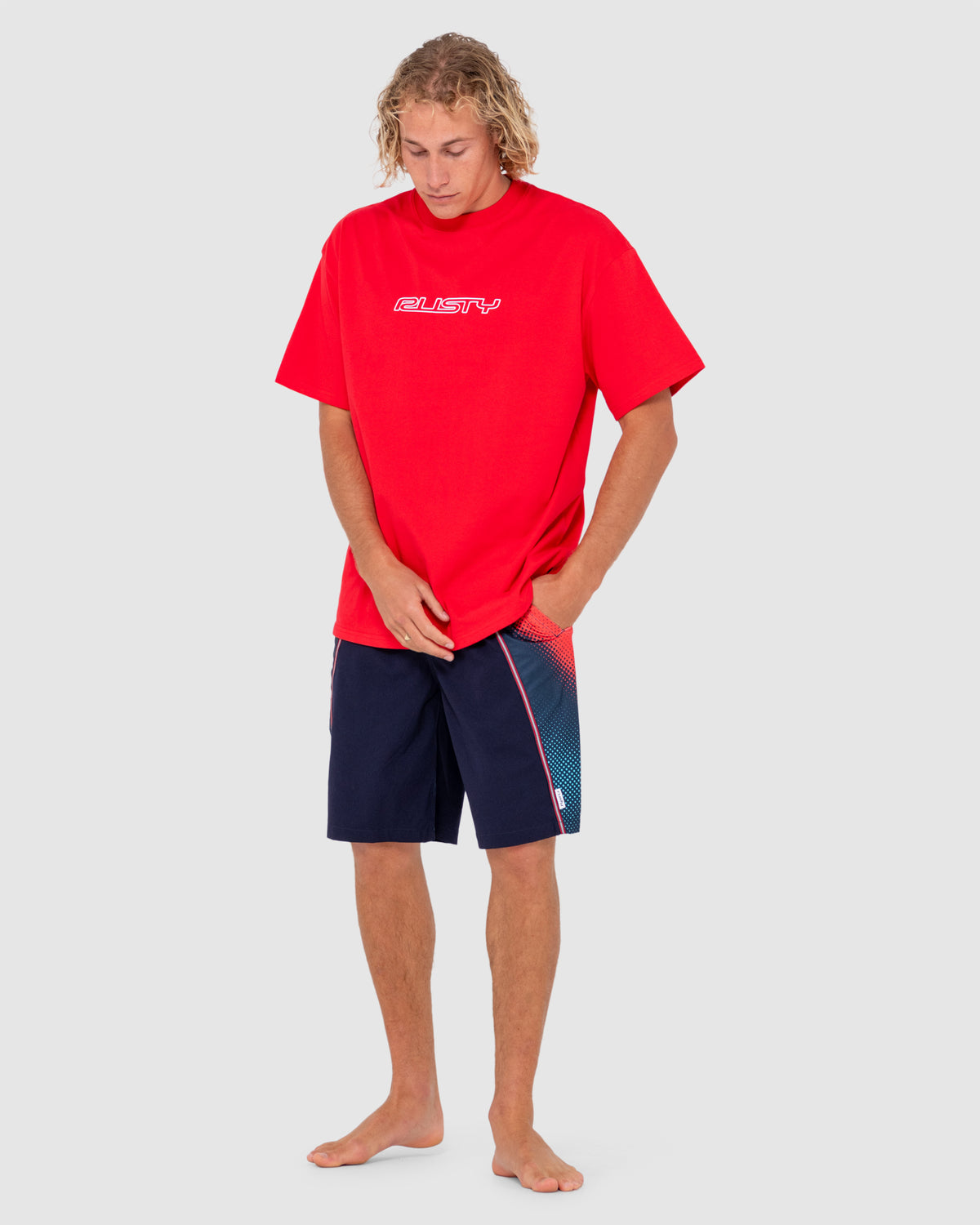 MENS V8 PRINTED ELASTIC BOARDSHORTS