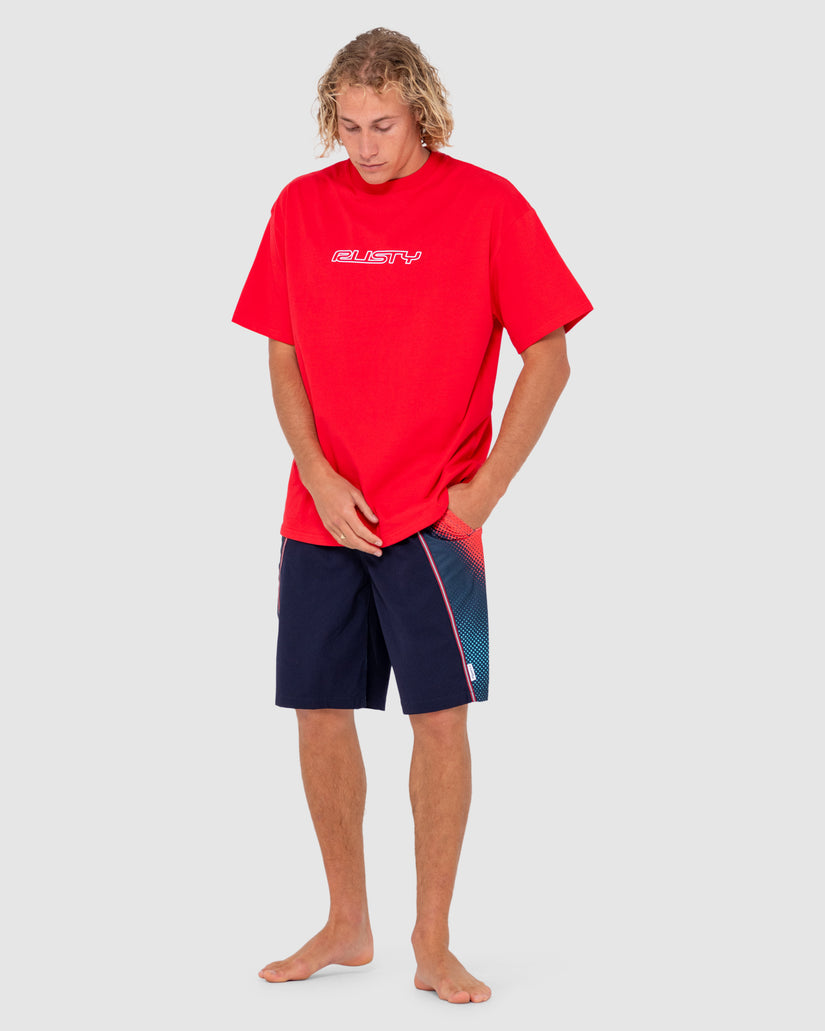 MENS V8 PRINTED ELASTIC BOARDSHORTS