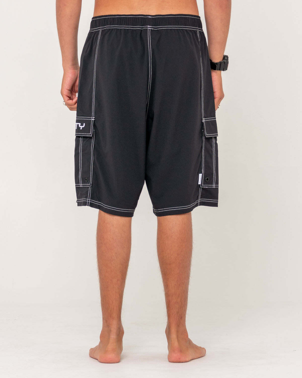 Mens Pick Pocket Elastic Waist Boardshorts
