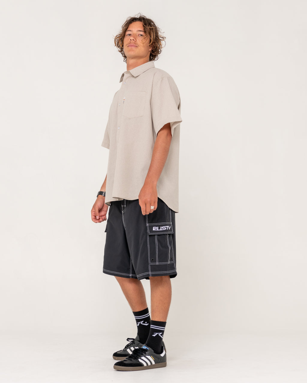 Mens Pick Pocket Elastic Waist Boardshorts