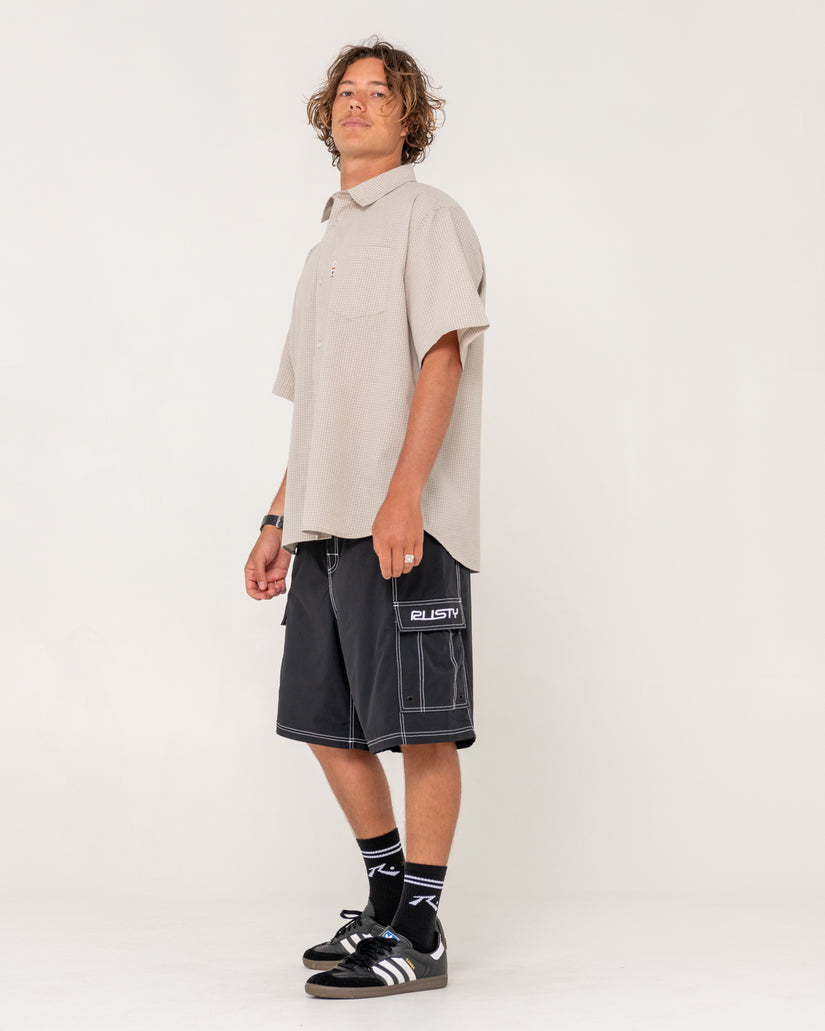 Mens Pick Pocket Elastic Waist Boardshorts