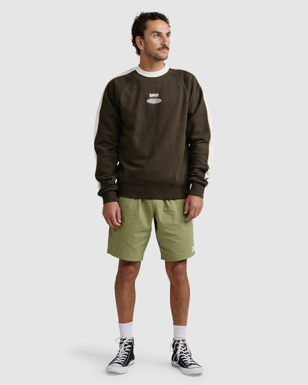 MENS HEAVYWEIGHT PINSTRIPE CREW NECK