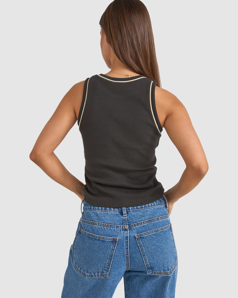 WOMENS EMBROIDERED RHYTHM RIB TANK TOP