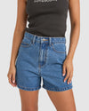WOMENS BRISA HIGH WAIST DENIM SHORTS