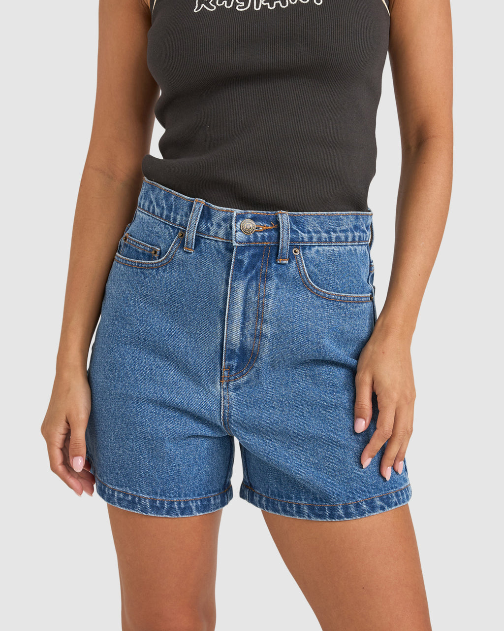 WOMENS BRISA HIGH WAIST DENIM SHORTS