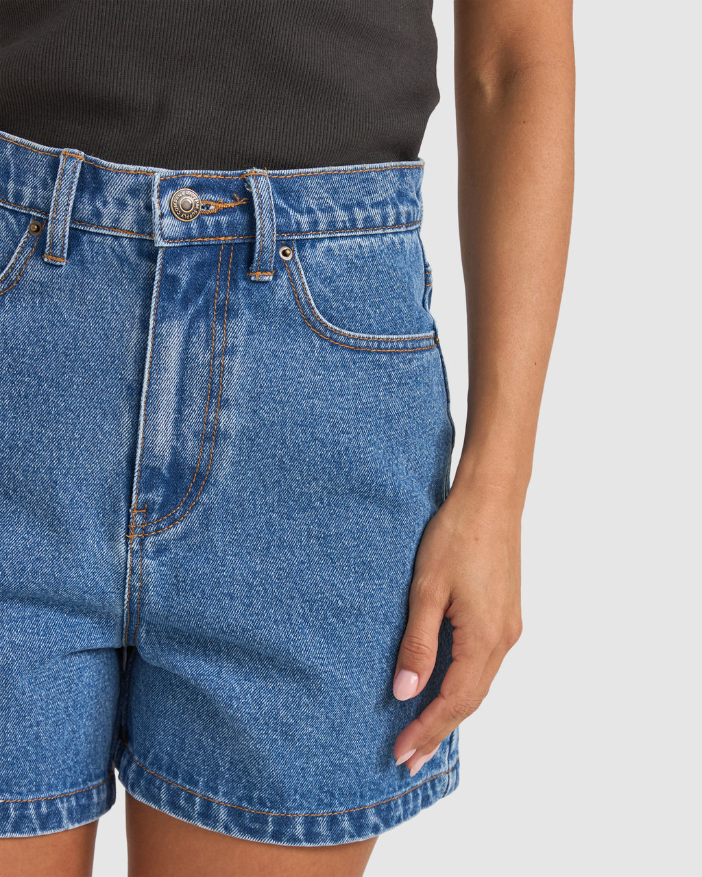 WOMENS BRISA HIGH WAIST DENIM SHORTS