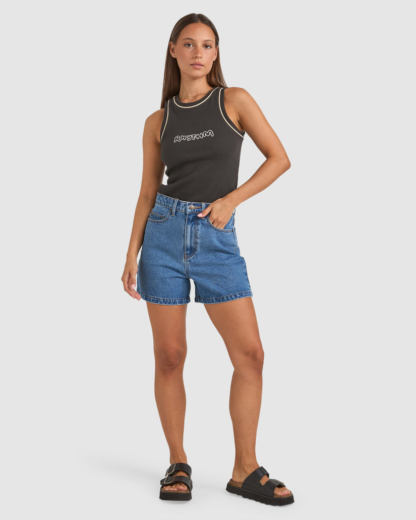 WOMENS BRISA HIGH WAIST DENIM SHORTS