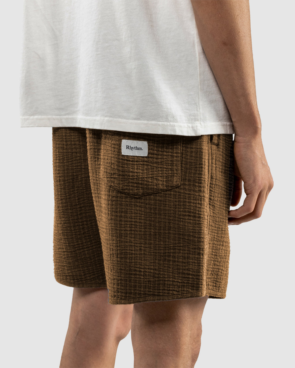 Mens Textured Linen Walkshorts
