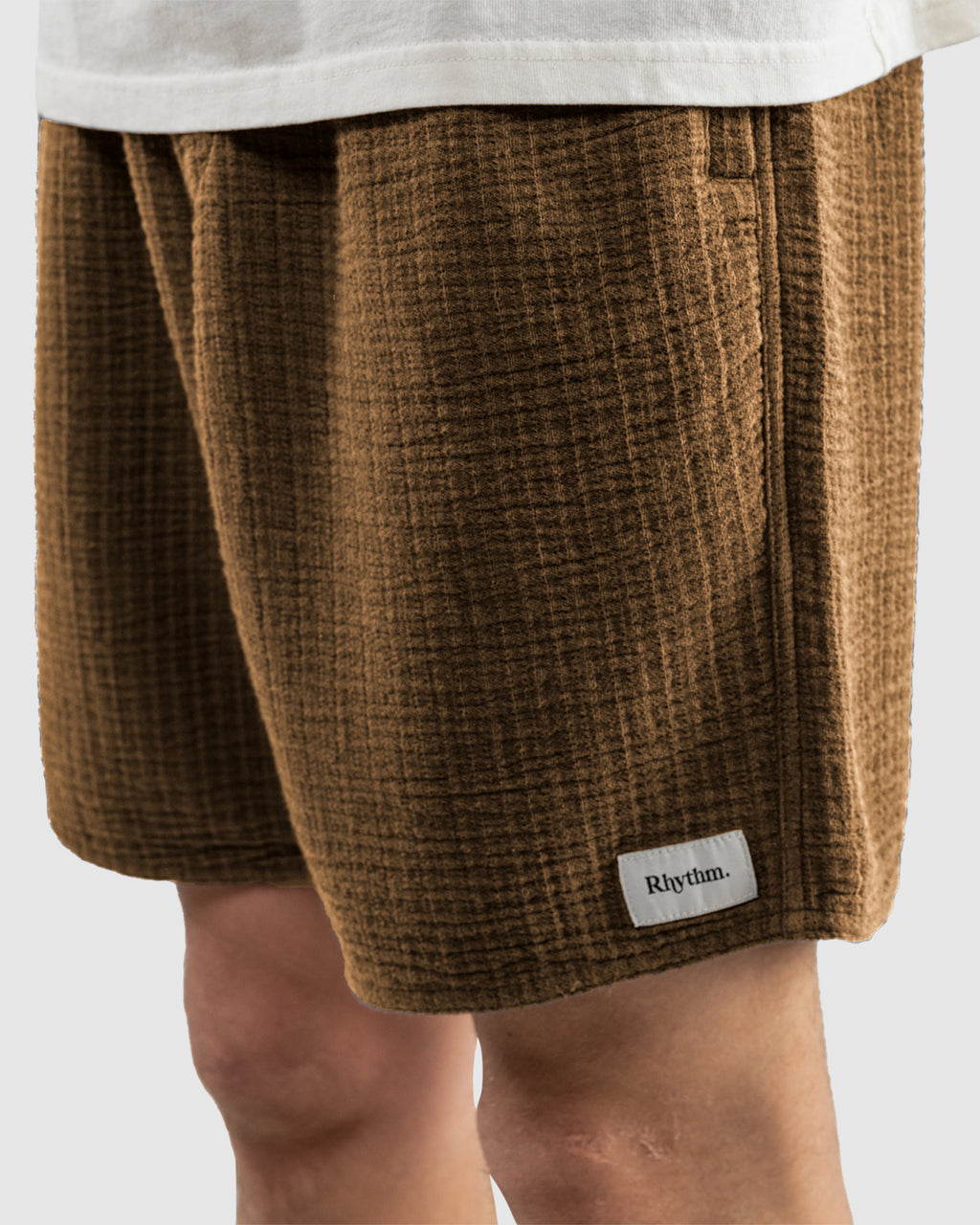 Mens Textured Linen Walkshorts