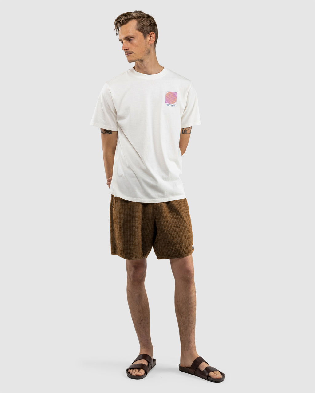 Mens Textured Linen Walkshorts