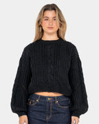 Womens Folktale Crop Chunky Knitted Sweatshirt