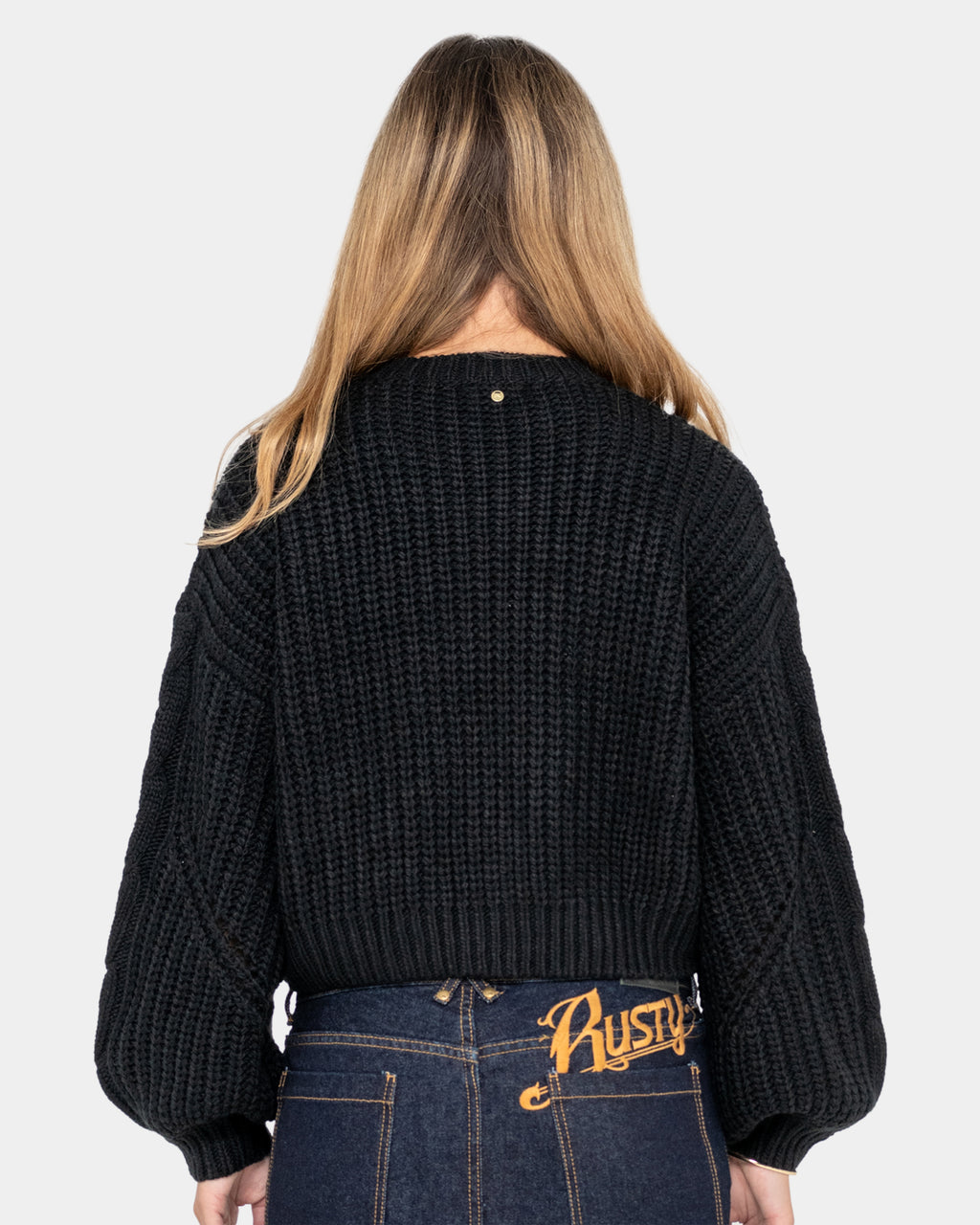 Womens Folktale Crop Chunky Knitted Sweatshirt