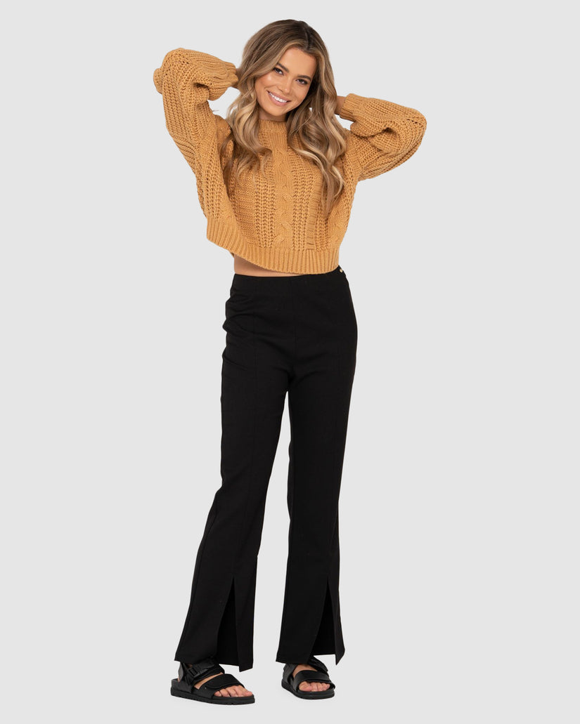 WOMENS FOLKTALE CROP CHUNKY KNIT TOP