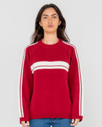 Womens White Lines Crew Neck