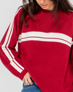 Womens White Lines Crew Neck