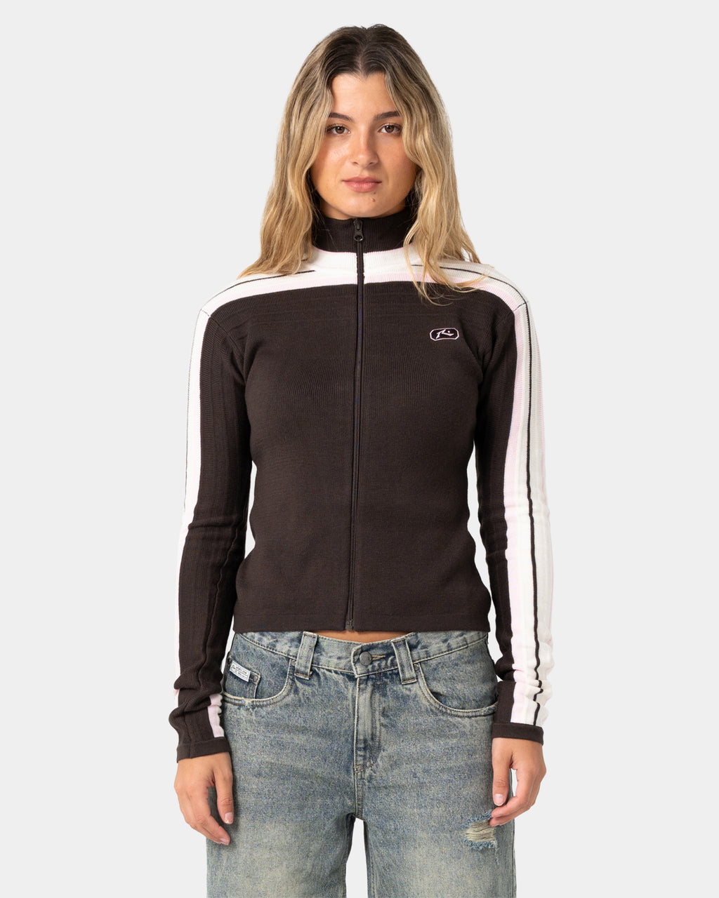 Womens Daddy Gb Zip Through Knit Jacket