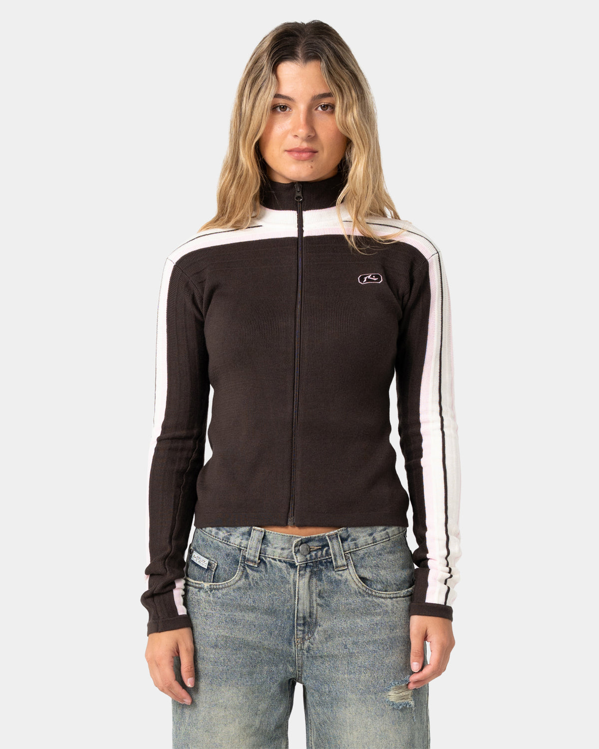 Womens Daddy Gb Zip Through Knit Jacket