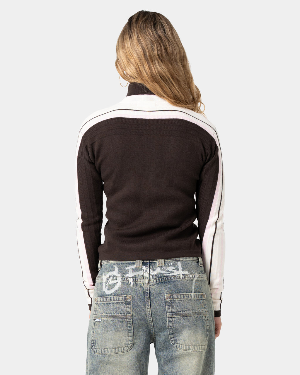 Womens Daddy Gb Zip Through Knit Jacket