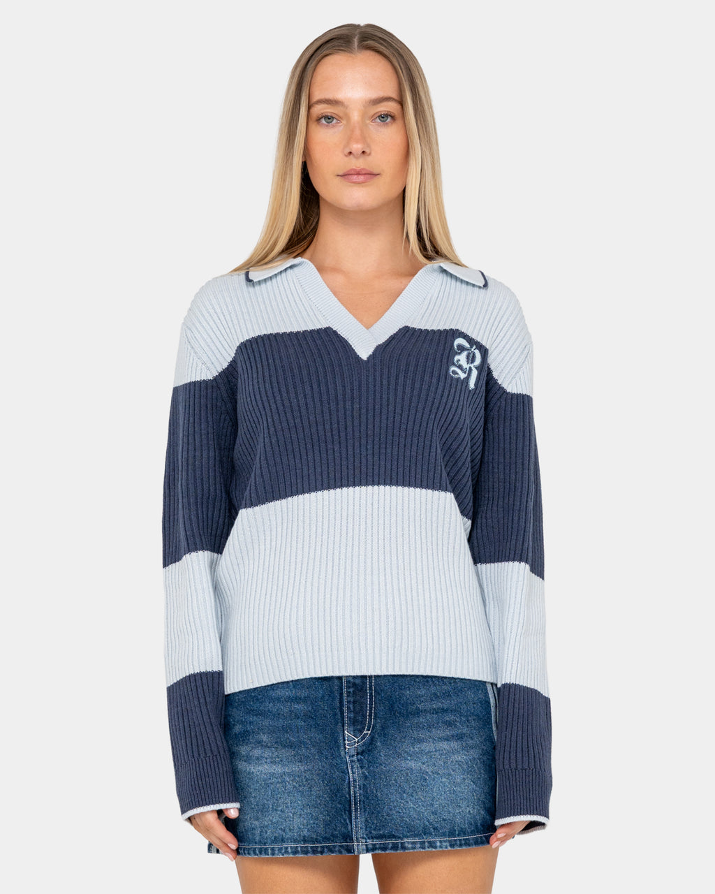Womens Try Me Knitted Long Sleeve Rugby Shirt