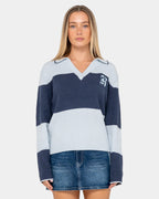 Womens Try Me Knitted Long Sleeve Rugby Shirt