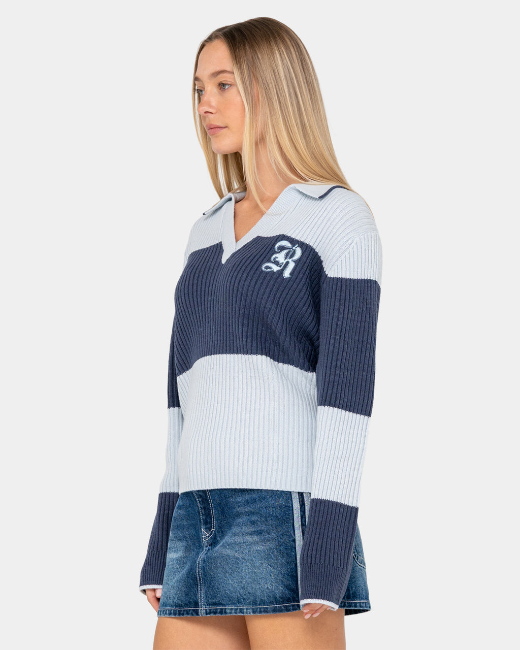 Womens Try Me Knitted Long Sleeve Rugby Shirt