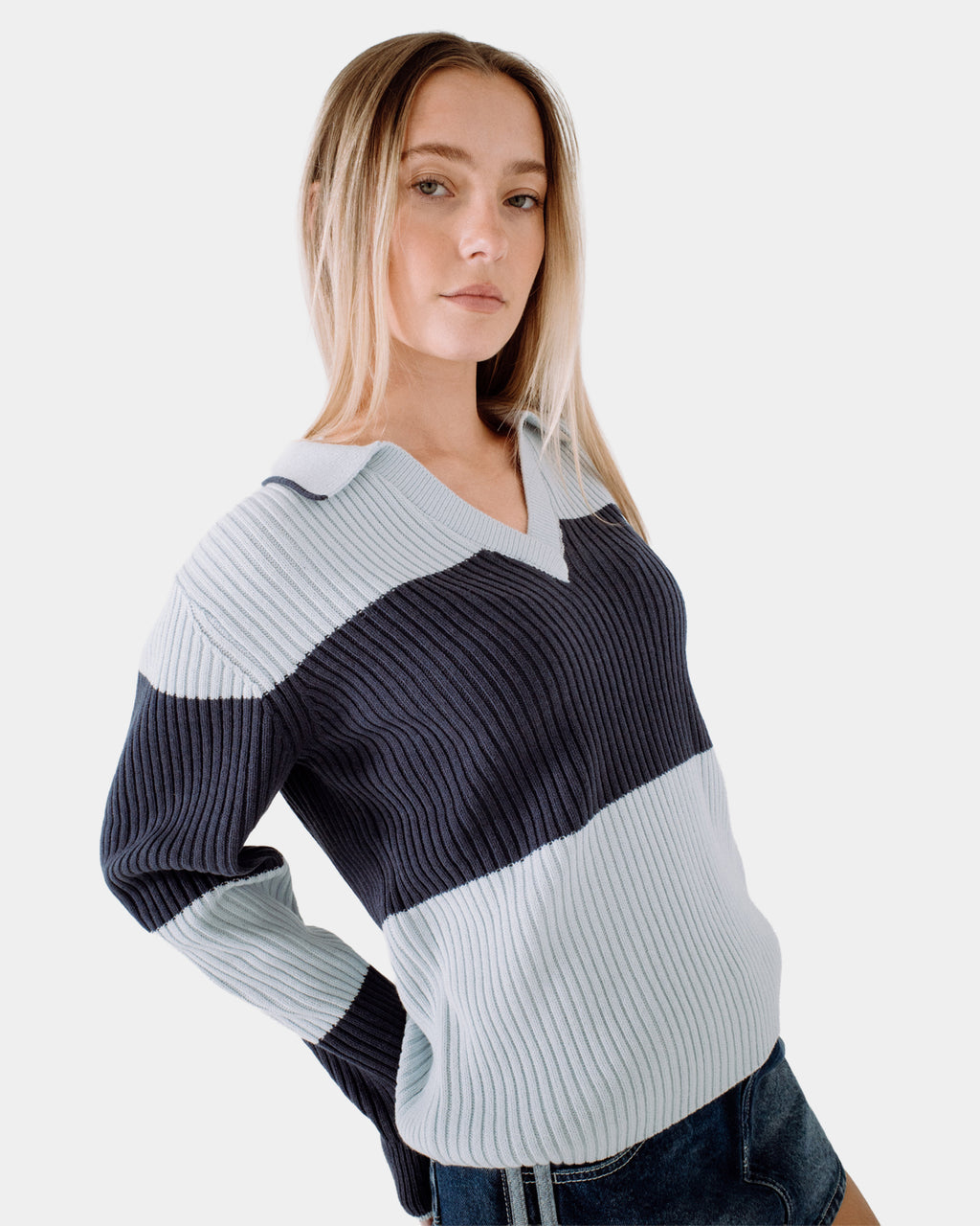 Womens Try Me Knitted Long Sleeve Rugby Shirt