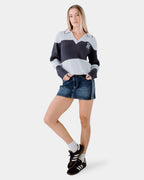 Womens Try Me Knitted Long Sleeve Rugby Shirt