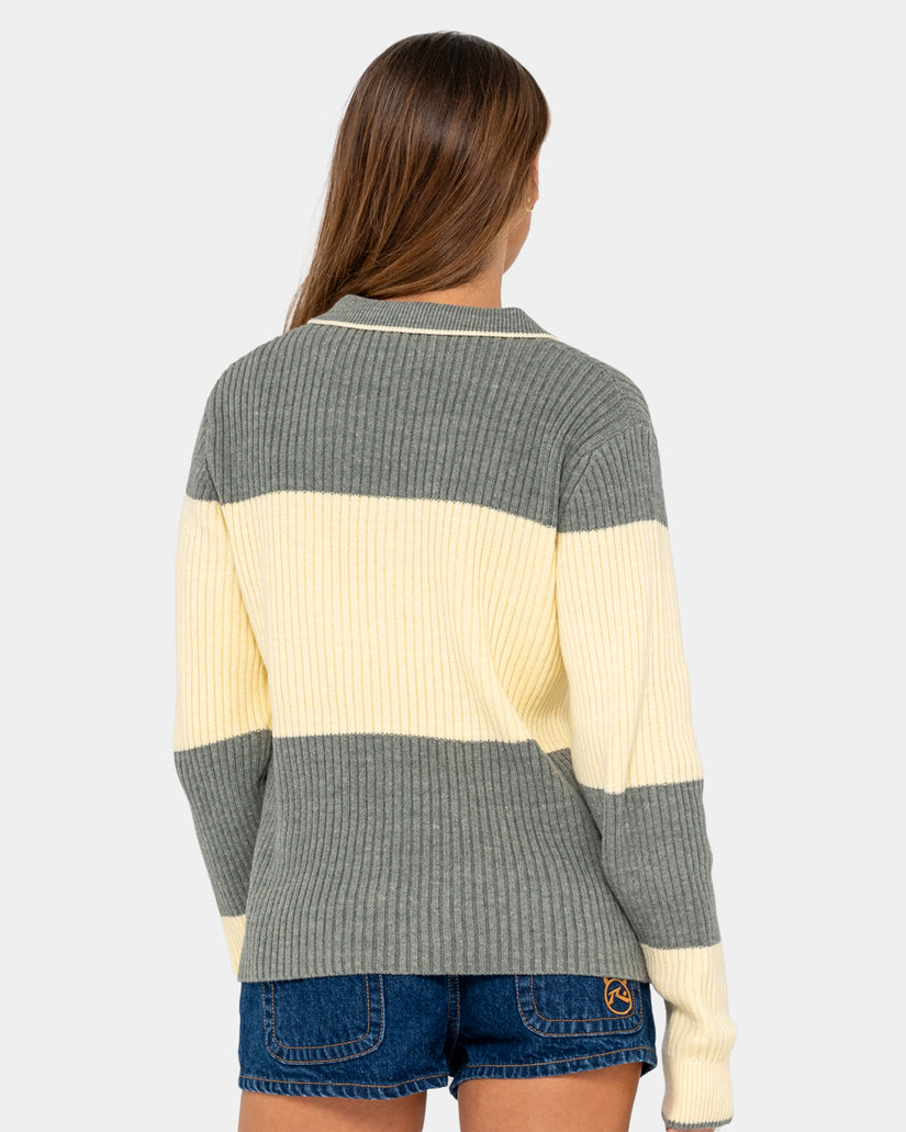 Womens Try Me Knitted Rugby Long Sleeve Shirt