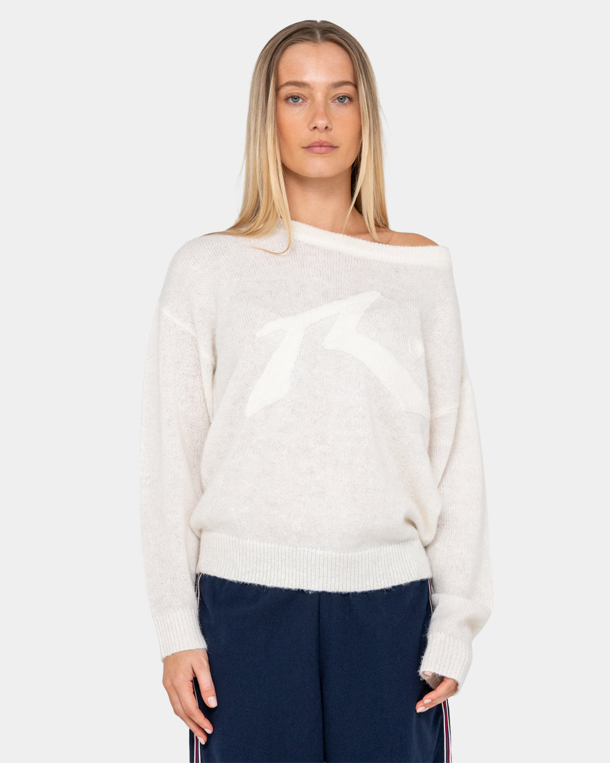 Womens Miles Open Knit Crew Neck