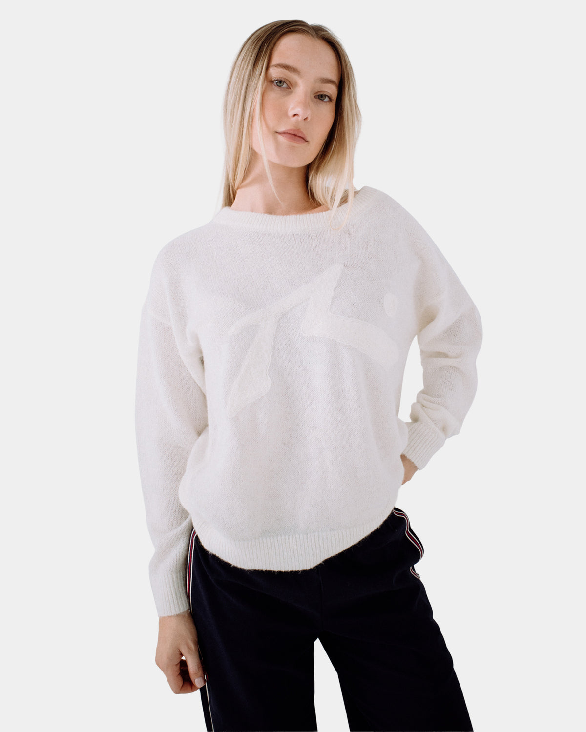 Womens Miles Open Knit Crew Neck