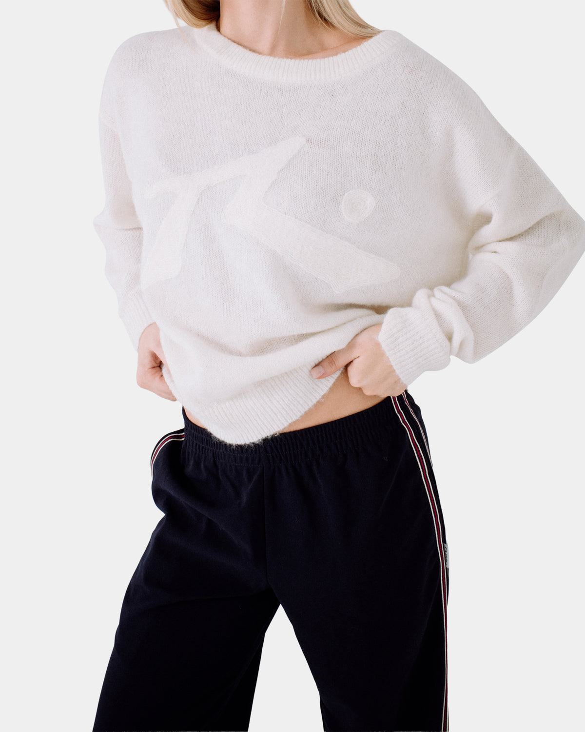 Womens Miles Open Knit Crew Neck