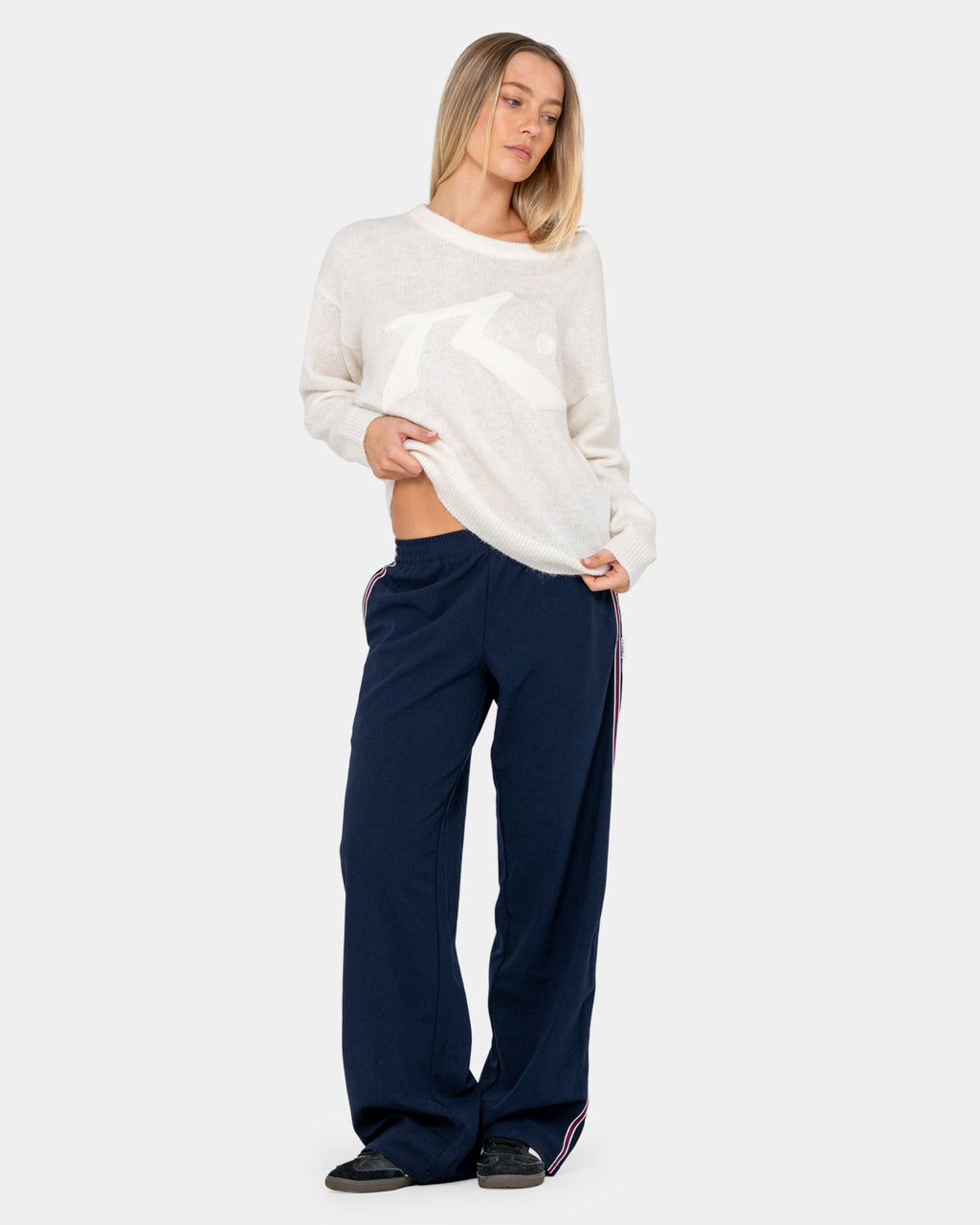 Womens Miles Open Knit Crew Neck