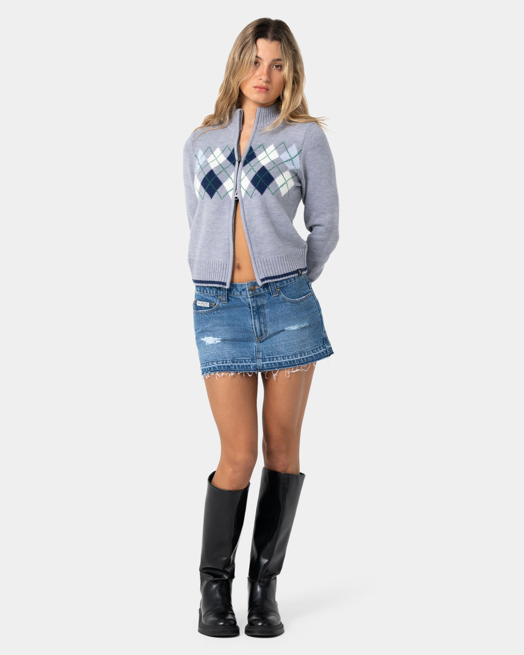 Womens Clued In Zip Through Knit Jacket